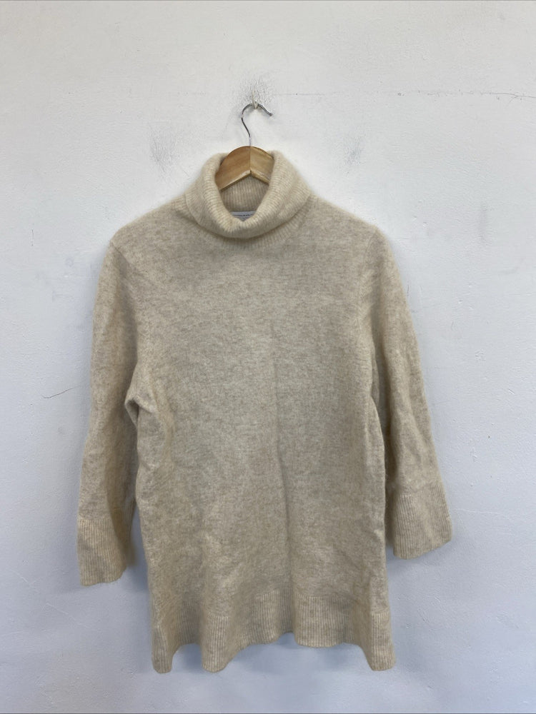 & Other Stories Cream Turtleneck Alpaca Blend Mini Dress Size M CJ001