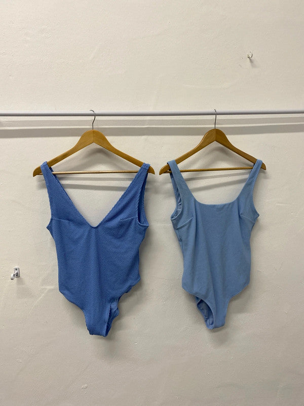 Fabulous duo  bundle 40 of swimsuits seersucker from H&M blue & Baby blue UkM KS002