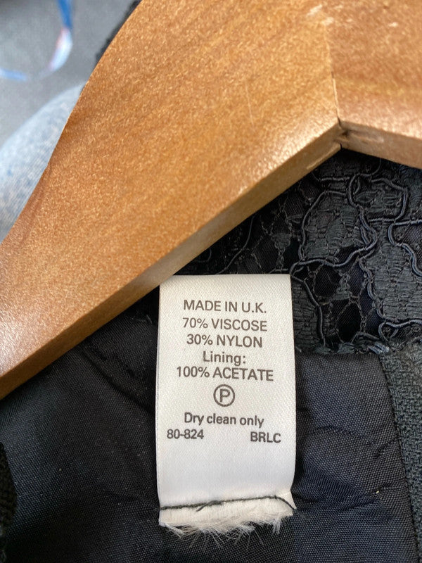 Fabulous lace fit & flare dress vintage 1990’s Uk12 black party MM005