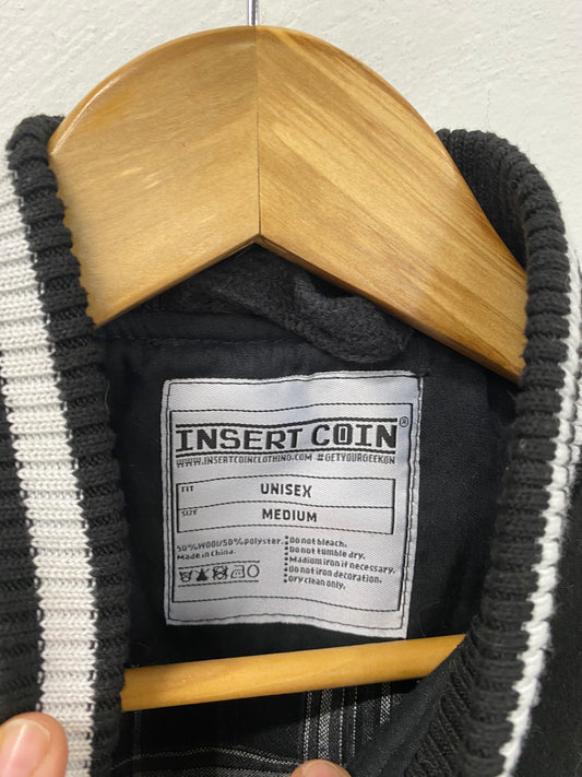 Geek chic Insert Coin letterman bomber jacket Destiny game Med JR001