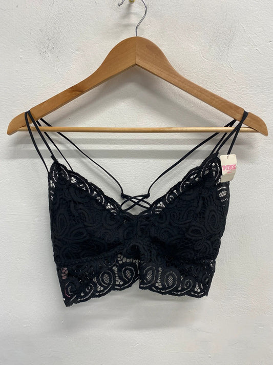 Stunning Victoria secret pink black lace bralette UK L HA001