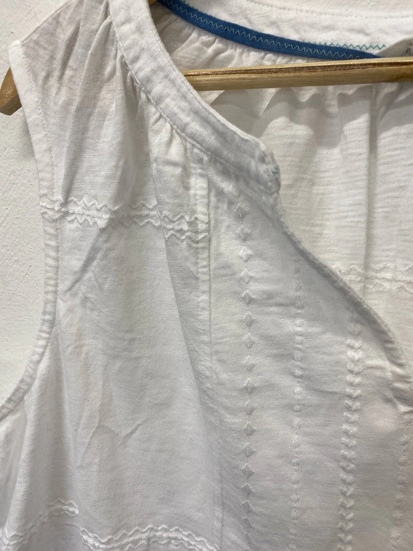 Fabulous White Stuff pure cotton summer sleeveless top Uk18 Kn002