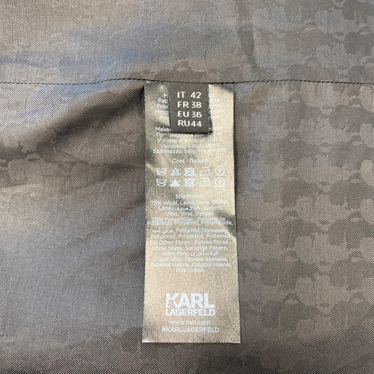 Fabulous Karl Lagerfeld Oatmeal biscuit overcoat Uk12 JR001