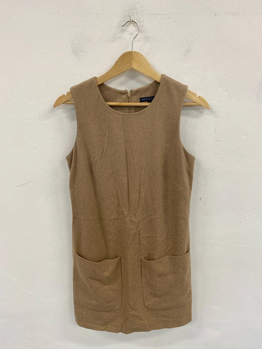 French Connection Elegant Tan Wool Blend Sheath Dress UK 10 AG006