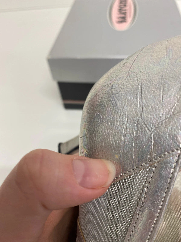 Saatchi Glamorous Silver Iridescent Mesh Heels UK 6 KM005