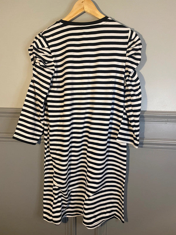 ONLY fabulous black & White striped Dress UkM New LB001
