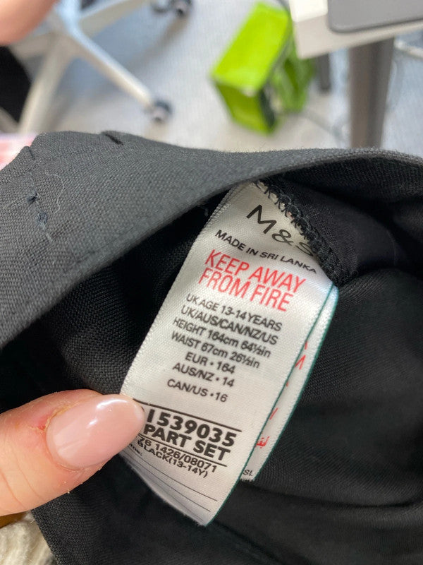 Fabulous duo 68 black school trouser M&S 13-14yr #68 NC001