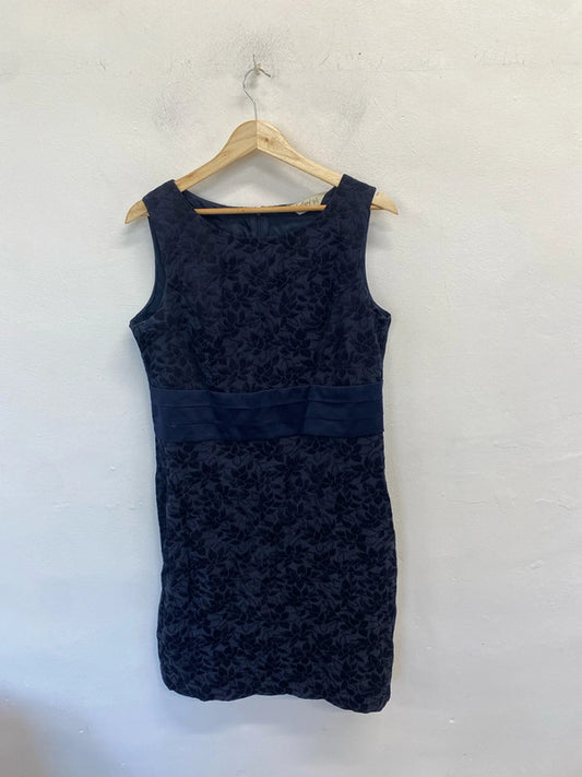 Lovely gallery navy floral pattern midi dress UK 16 MW001