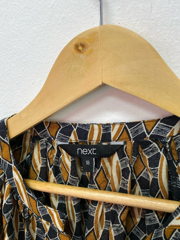 Fabulous Abstract Next mini smock dress Uk18 neutral IM001