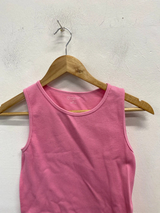 Lovely Primark pink seamless ribbed dress UK L SD001