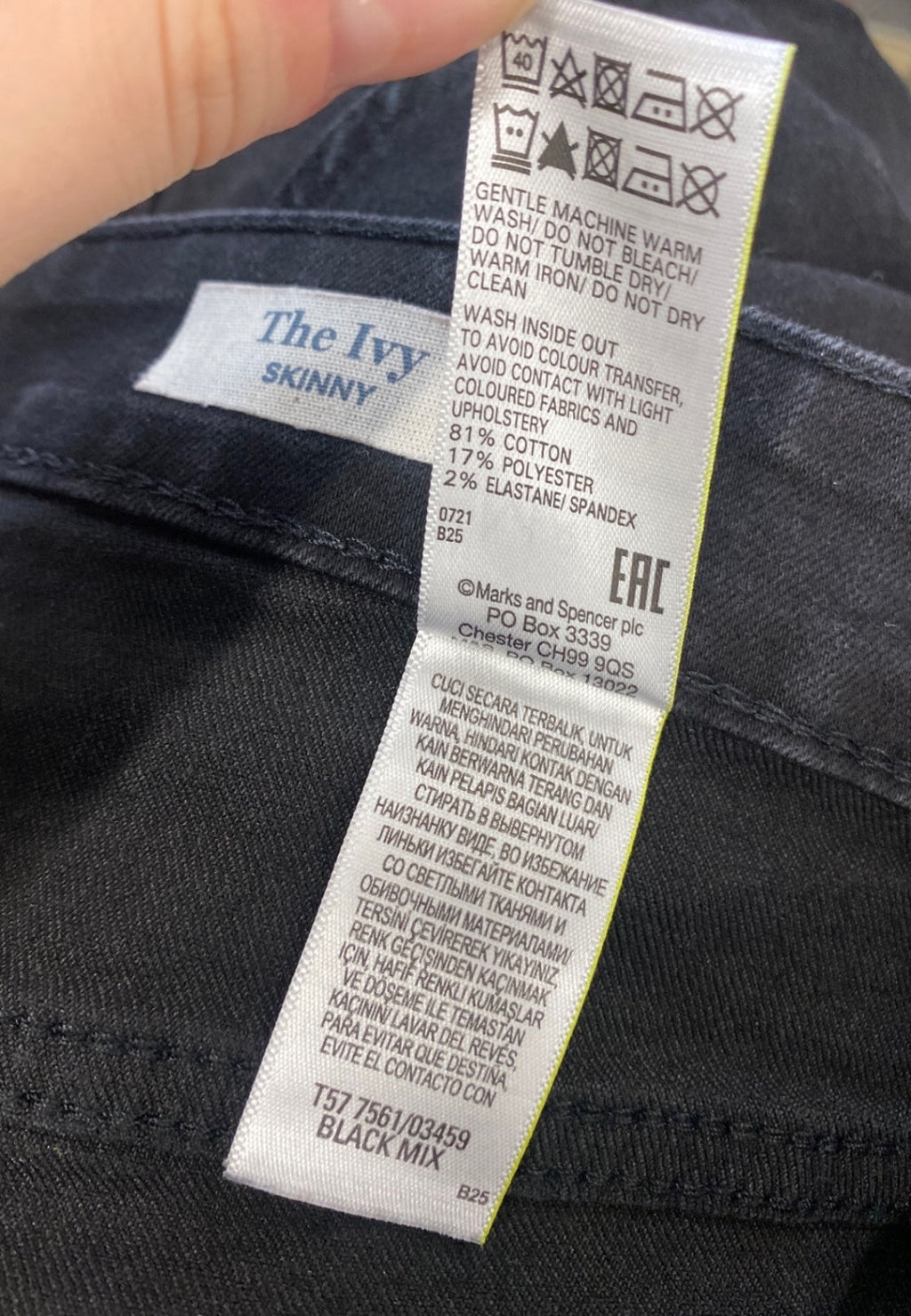 Stunning Marks & Spencers the ivy Skinny jeans UK 14 Black DM561