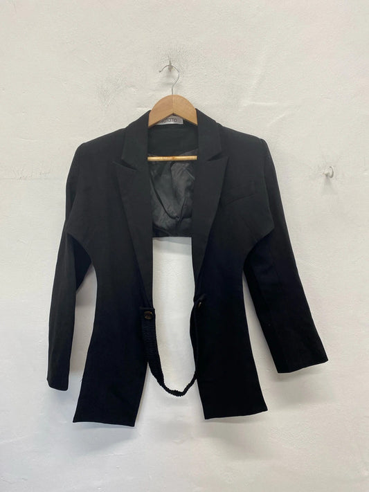 Tatiama Chic Black Cut Out Blazer Size S AE001