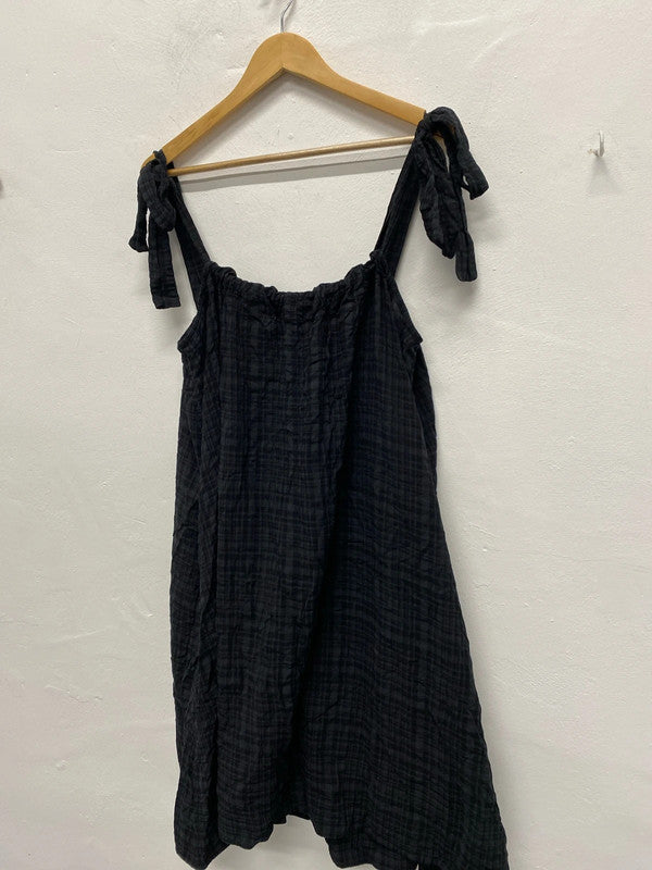 Fabulous Cos checked summer smock dress UkS EUR S black grey KS002