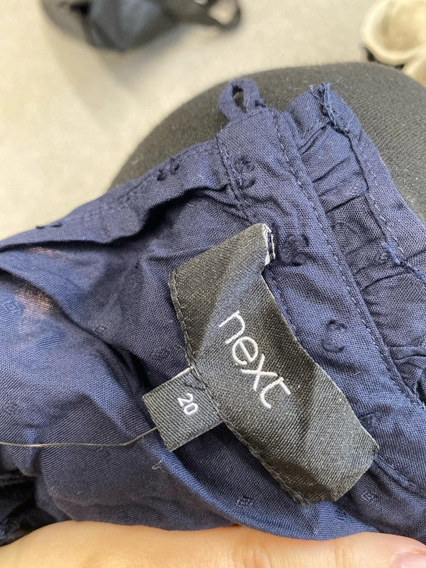 Lovely next navy blue embroidered smock dress UK 20 IM001