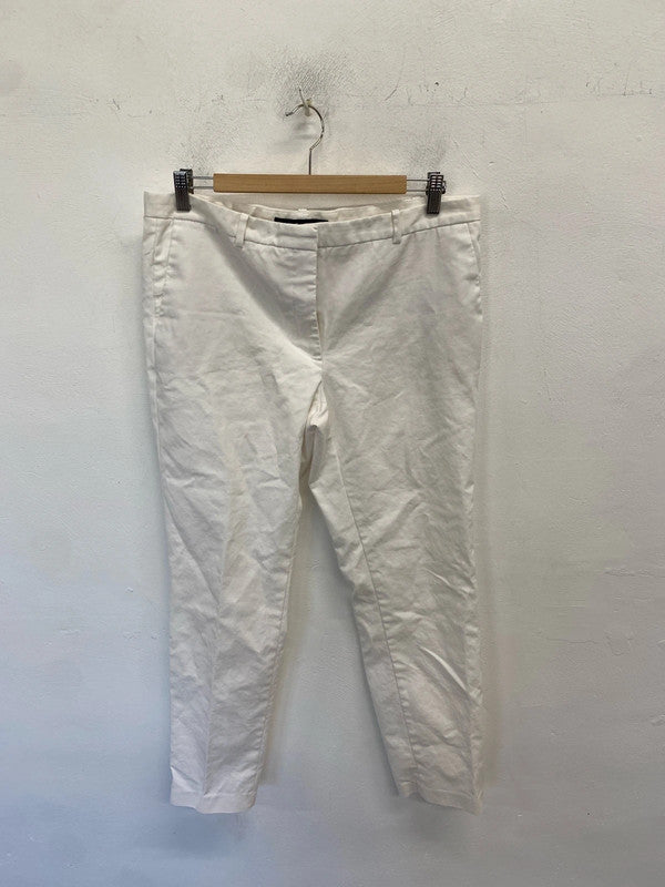 Lovely Zara casual white trousers office UK 14 NN001