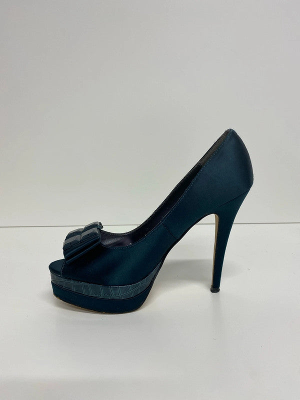 Carvela Fabulous Sea Green Croc Effect Heels UK 5 AE001