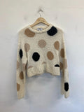 & Other Stories Fabulous Cream Polkadot Crop Jumper Size S CJ001