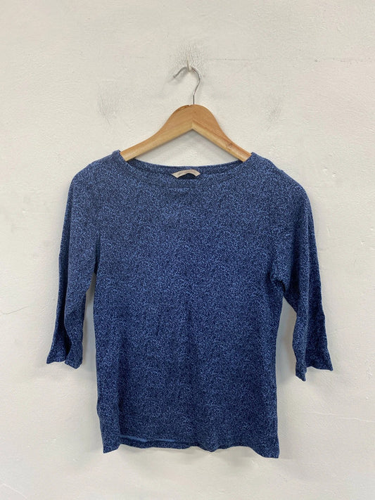 M&S Chic Blue & Navy Speckle Pattern Top UK 10 MM005
