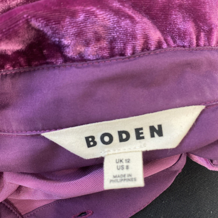 Stunning Boden Purple Velvet Look Shirt UK 12 HS002