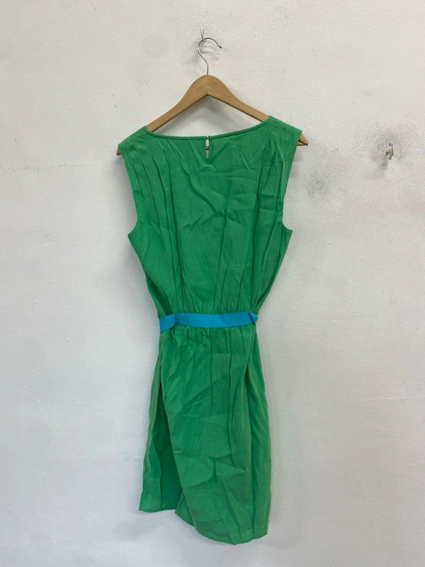 Lovely summery vibrant esprit green midi dress UK 12 JB003