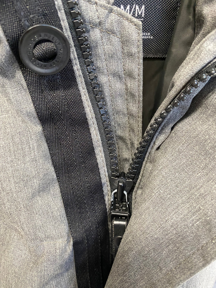 Super cosy Helly Hansen grey longline puffer jacket M Faux fur trim RF001