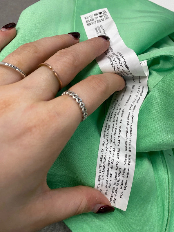 Lovely Zara boned mint green corset crop top UK L KS002