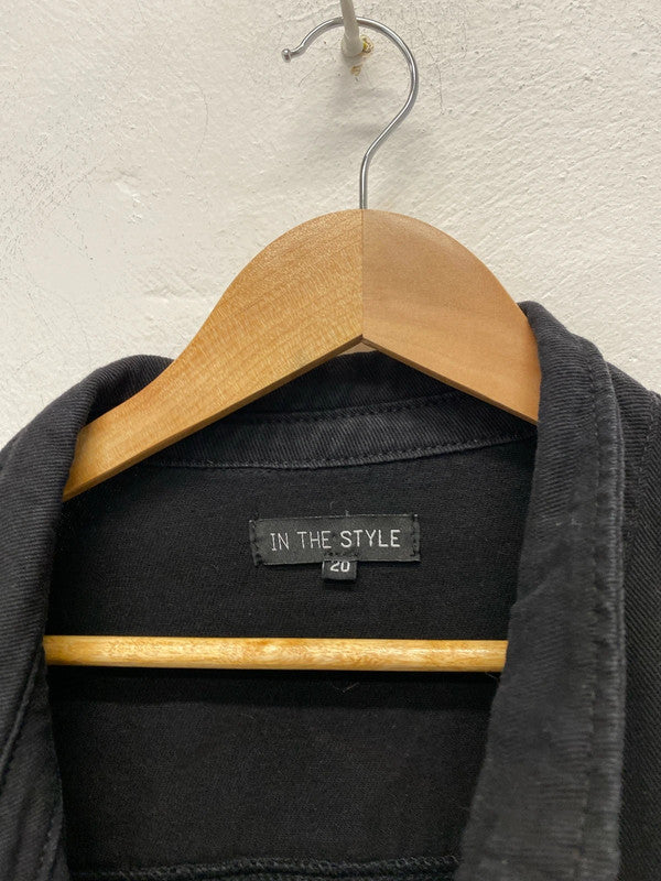 Fabulous In the Style black Shacket Uk20 pure cotton RM002