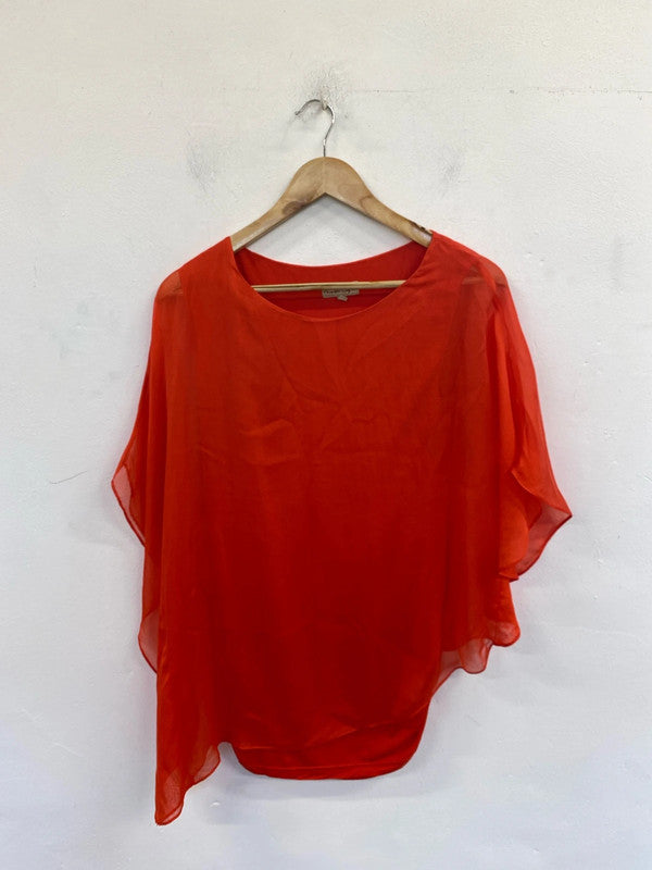 Phase Eight Fabulous Red Asymmetric Blouse Size S WLH01