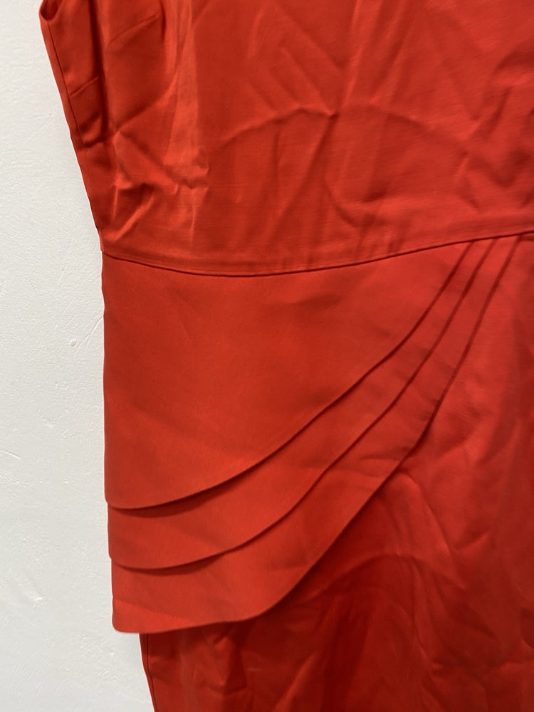 Alice + Olivia Dress Orange Cut-out Back Retro Vibes Uk xs SD002