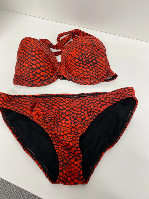 Fabulous red leopard George padded bikini 34D / 12 LP003