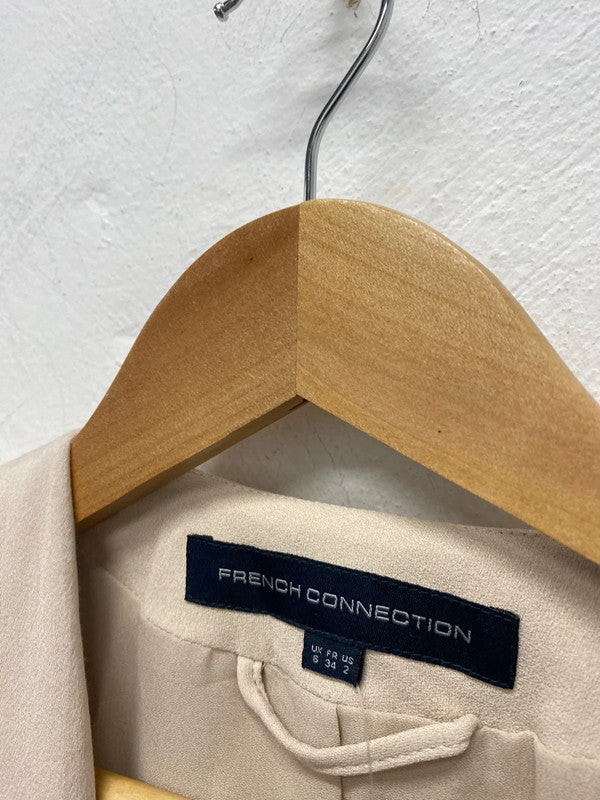 Fab French Connection UK6 waterfall front taupe jacket KM004