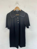 New Look Preppy Black Daisy Button Mini Dress UK 16 LB010