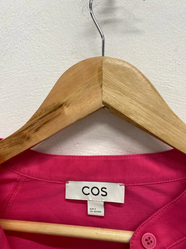 Amazing Cos Cerise Pink oversized loose fit midi shirt dress UkS KD001