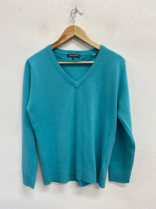 Fabulous Italian Adagio double V neck tight knit jumper Uk12/14 KD001