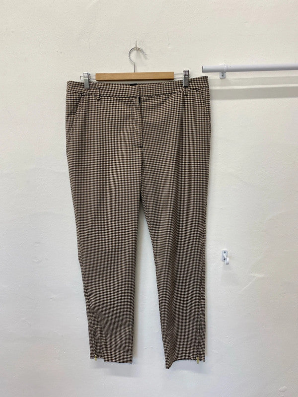 Fabulous Brown checked tailored trousers H&M Uk14 KM003
