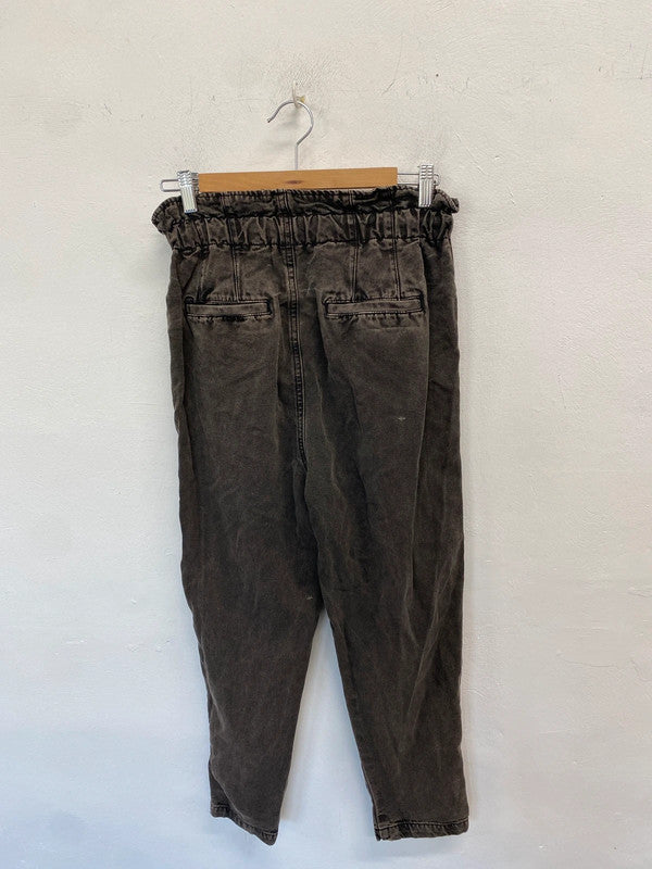 Lovely free people grey washed drawstring cuffed joggers UK XS RF001