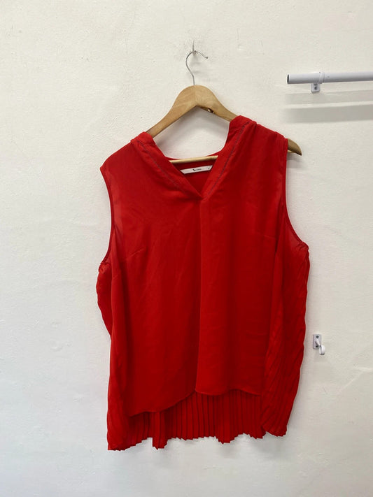 Fabulous TU fiery Red summer top pleated back Uk20 kN002