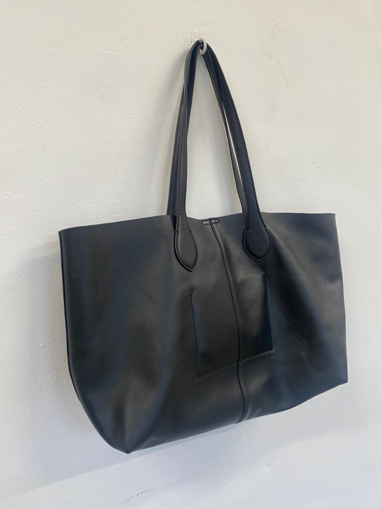Fabulous Marks & Spencer leather Tote Bag Large Black AC504