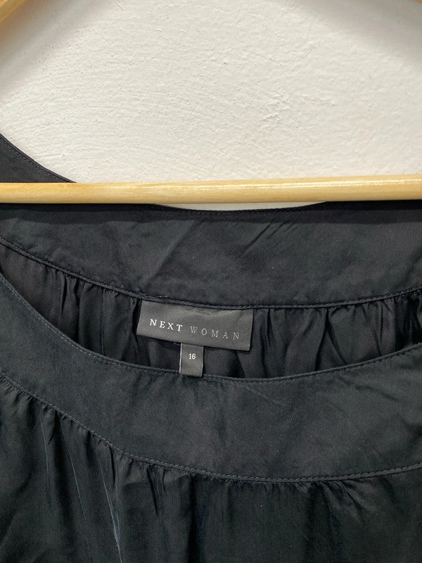 Fabulous Next Tunic dress slinky Uk 16 black classic KM003