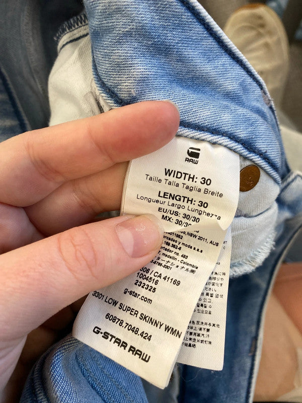 G-Star Raw Fabulous 3301 Low Super Skinny Jeans 30W 30L LD003
