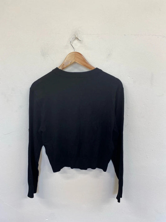 H&M Stylish Black Knit Top Size S LK009