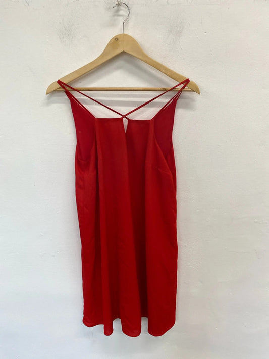 Gorgeous red slip river island cross over dress UK 10 LL003