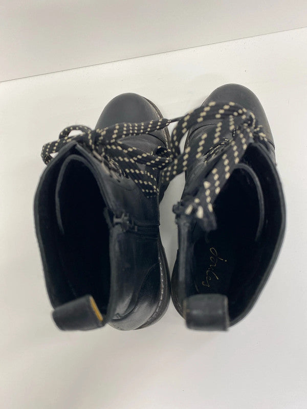 Fabulous Black leather Joules stomper boots Uk4 YTH01