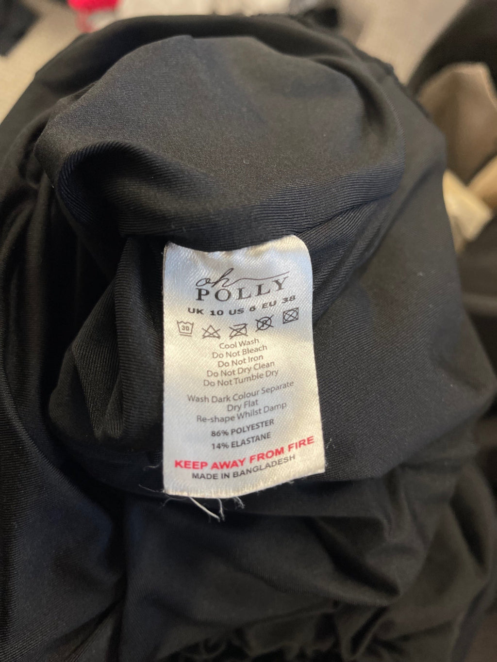 Fabulous Oh Polly ruched mini party Dress Uk10 Black Backless SA514