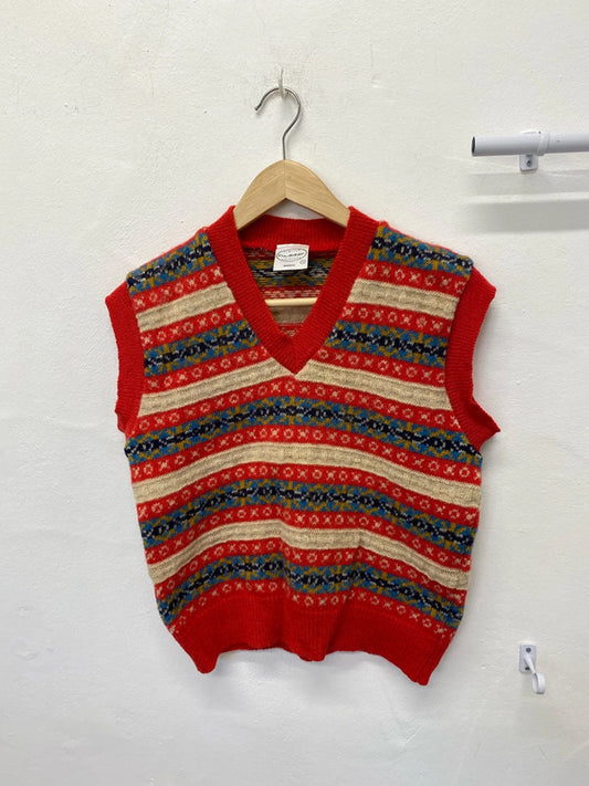 Miss Selfridge vintage Shetland wool fair aisle tank UkS MM005