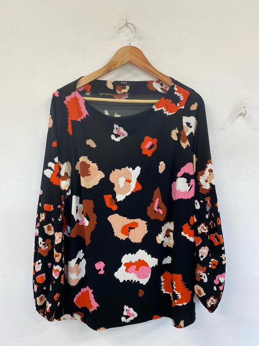 Next Fabulous Black Colourful Animal Print Top UK 20 IM001