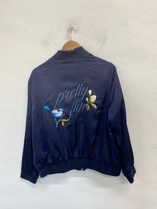 Lovely simply be navy bomber jacket with back pattern UK 22 YM001