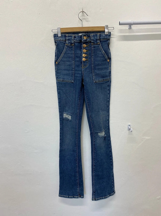 Fabulous Y2K vibes bootcut distressed jeans UK6 W 23 HDR01