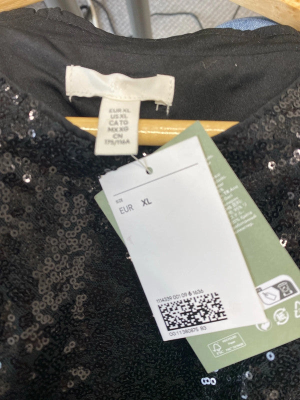 Fabulous H&M sequin cropped t shirt UkXL LG006