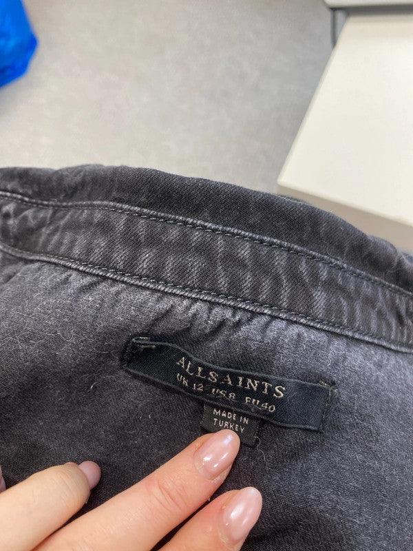 Stunning allsaints hazel coated shirt UK 12 SS002